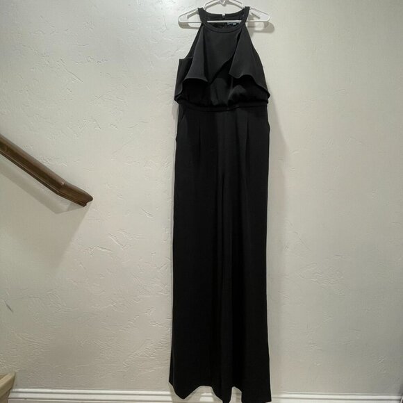 NWT Antonio Melani Women's Size 14 Black Tara JumpSuit Tank Ruffle Top Pockets - Picture 14 of 14